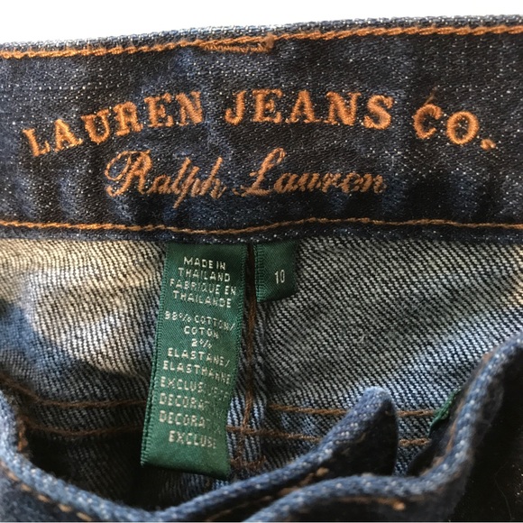 Lauren Jeans Co, classic mid calf, capris, blue denim, 10 - Picture 3 of 9